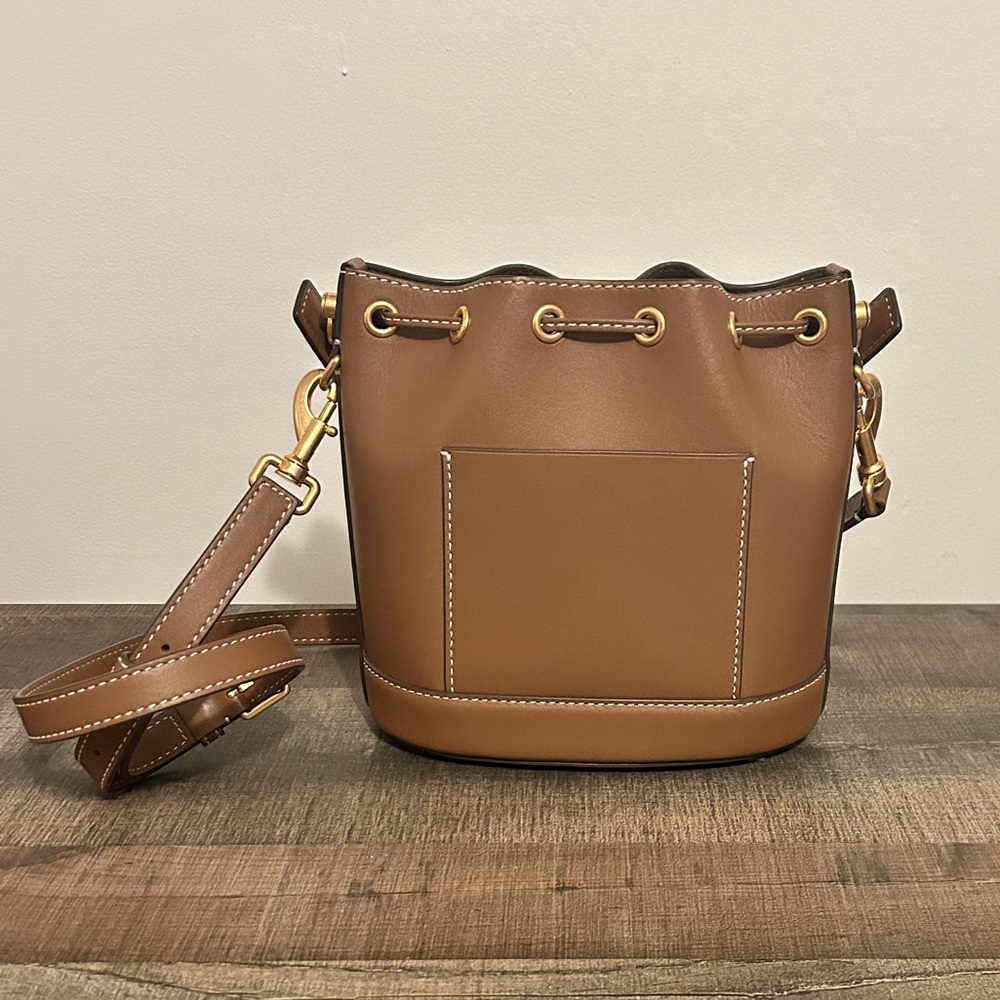 Tory Burch Brown Leather Bucket Bag - Picture 6 of 12